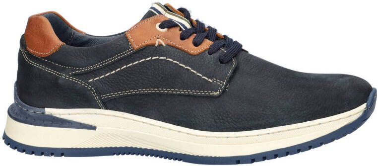Nelson nubuck veterschoenen donkerblauw