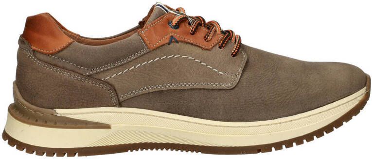 Nelson nubuck veterschoenen taupe