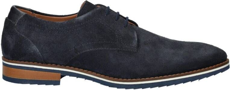 Nelson Roman suède veterschoenen donkerblauw