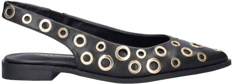 Nelson slingback loafers met eyelets zwart