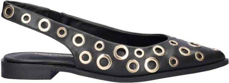 Nelson slingback loafers met eyelets zwart