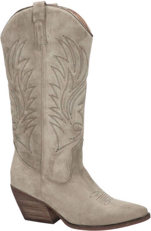 Nelson suède cowboylaarzen beige - Schoenen.nl