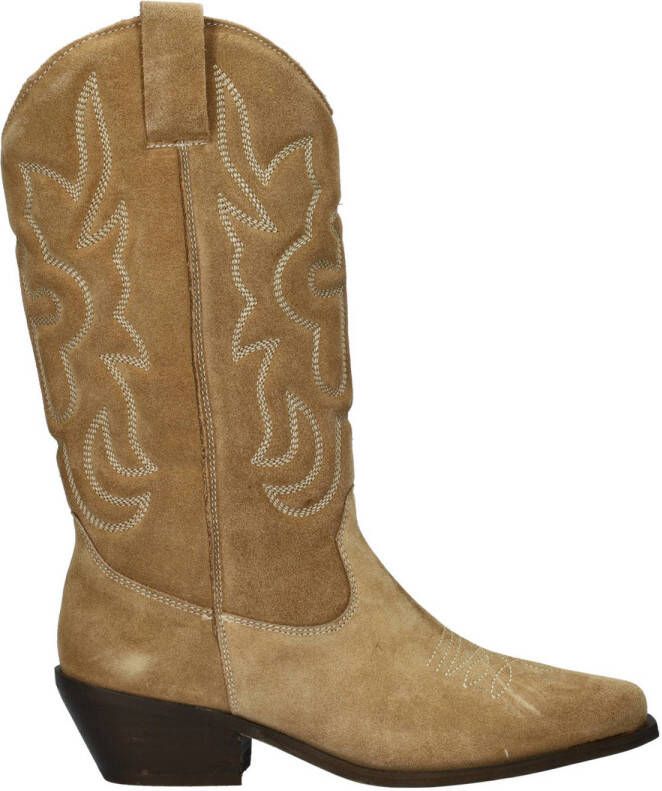 Nelson suède cowboylaarzen beige