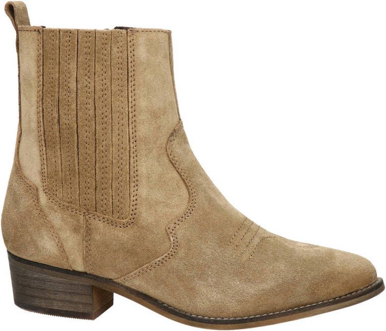 Nelson suède cowboylaarzen beige