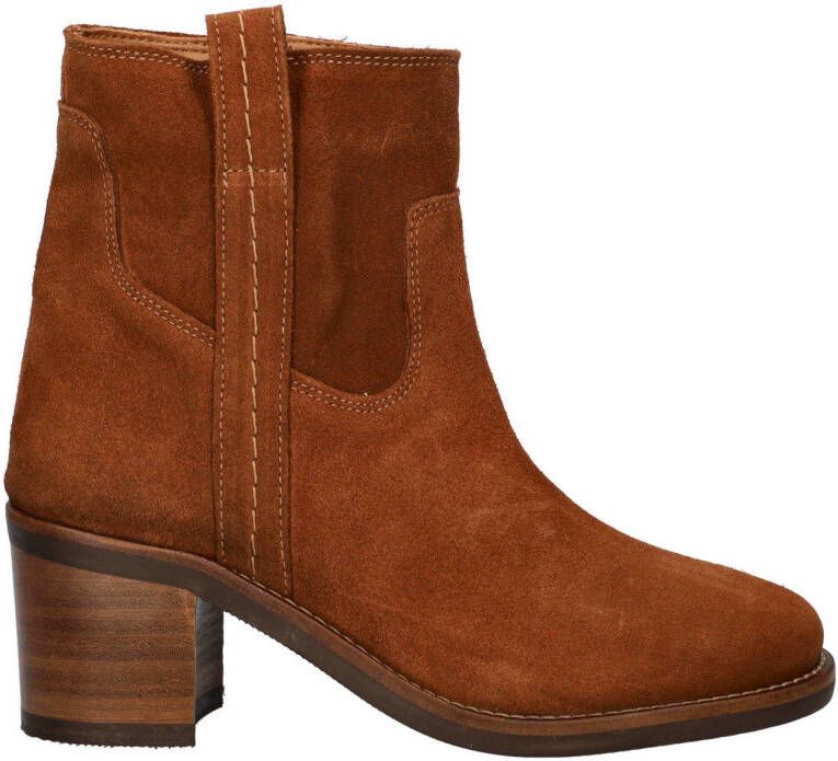 Nelson suède enkellaarzen cognac