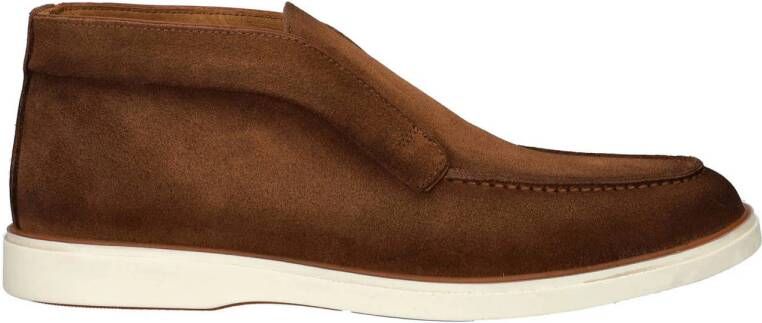 Nelson suede instappers cognac