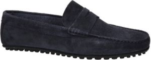 Nelson suède mocassins donkerblauw