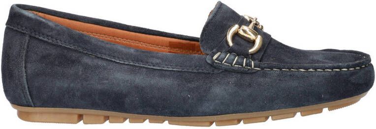 Nelson suède mocassins donkerblauw