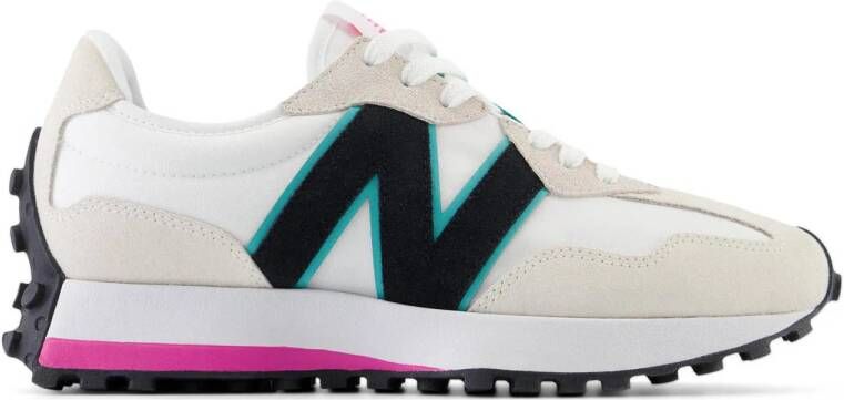 New Balance 327 90's sneakers wit zwart fuchsia aqua