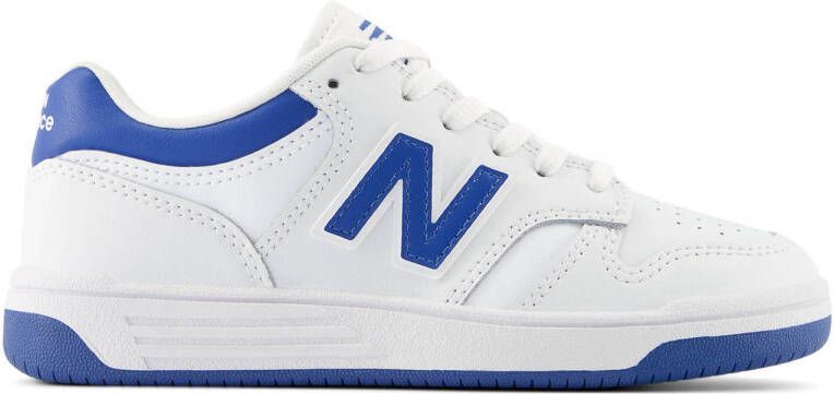 New Balance 480 V1 sneakers wit kobaltblauw Jongens Meisjes Imitatieleer 33.5