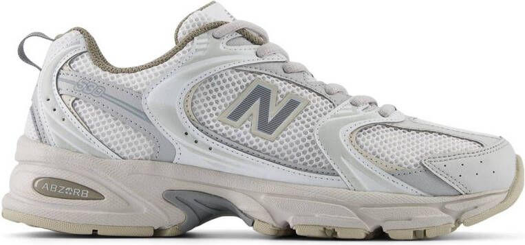 New Balance Witte Beige Sneakers Veters Rubberen Zool White Dames