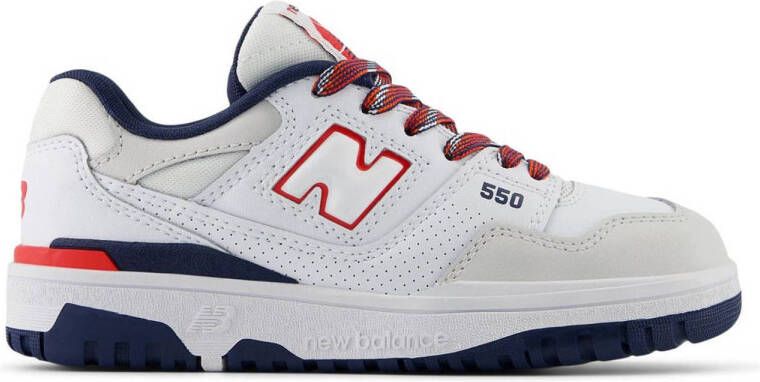 New Balance 550 sneakers wit donkerblauw rood