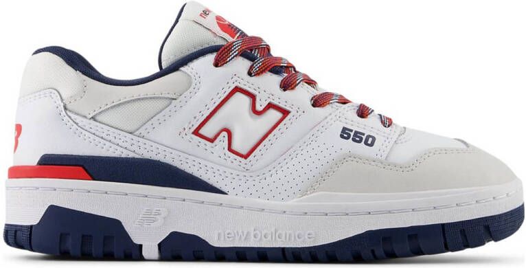 New Balance 550 sneakers wit donkerblauw rood