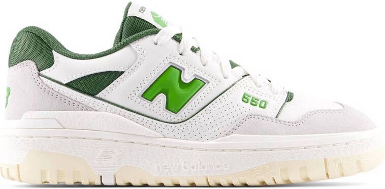 New Balance 550 sneakers wit groen