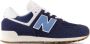 New Balance 574 sneakers donkerblauw wit Jongens Meisjes Suede Meerkleurig 36 - Thumbnail 1