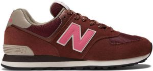 New Balance 574 sneakers donkerbruin taupe fuchsia