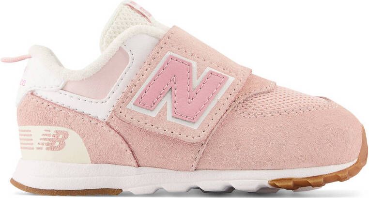 New Balance 574 sneakers roze wit Jongens Meisjes Suede Meerkleurig 18 5