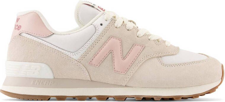 Oom of meneer Persona werkwoord New Balance 574 sneakers wit ecru lichtroze - Schoenen.nl