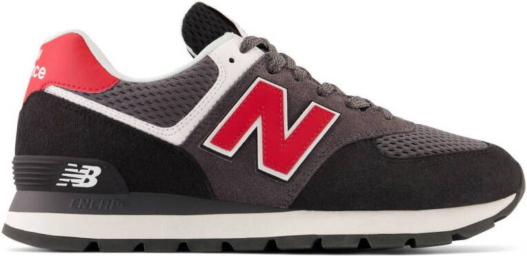 New Balance 574 sneakers zwart rood grijs