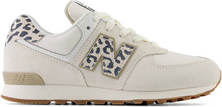 New Balance 574 V1 sneakers dierenprint offwhite blauw Ecru Jongens Meisjes Suede 36