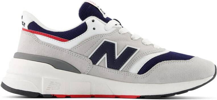 New Balance 997 sneakers lichtgrijs donkerblauw rood