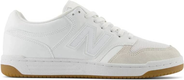 New Balance Iconische Witte Sneakers met Fluweel Details White