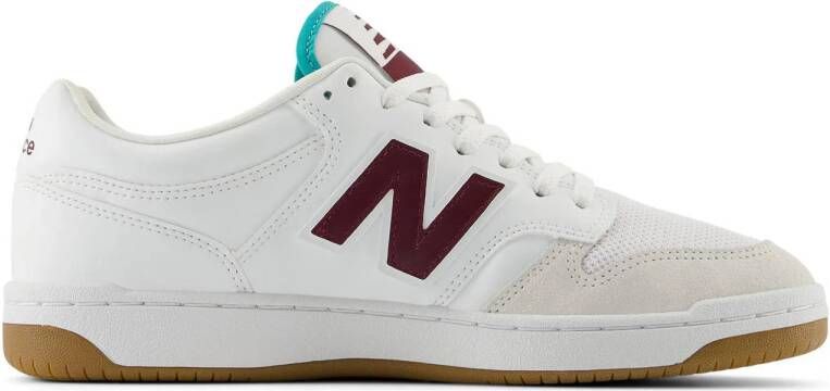 New Balance Klassiek 480 Laag Wit & Bourgondië Multicolor
