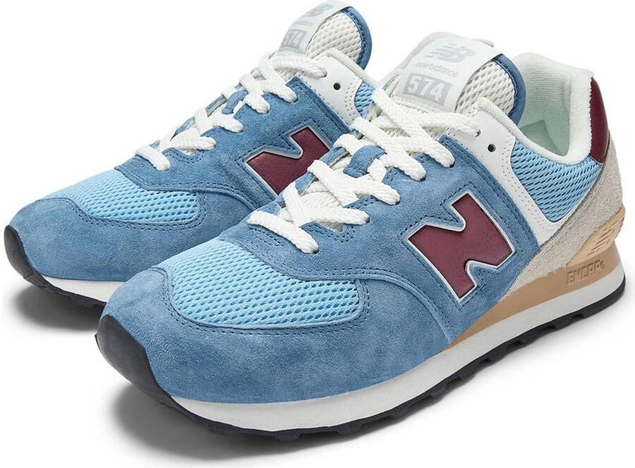 New Balance 574 sneakers lichtblauw zand donkerrood - Foto 2