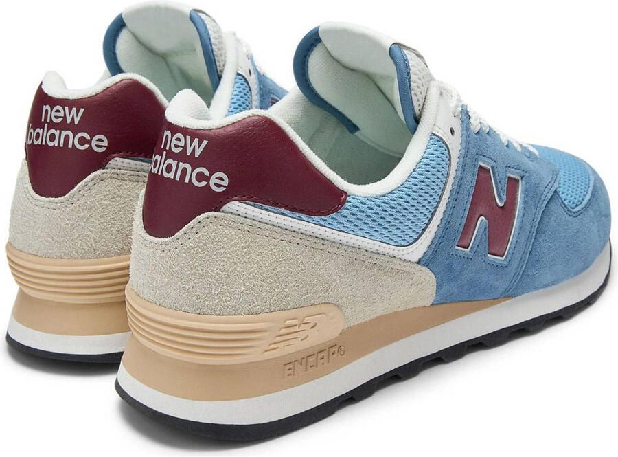 New Balance 574 sneakers lichtblauw zand donkerrood