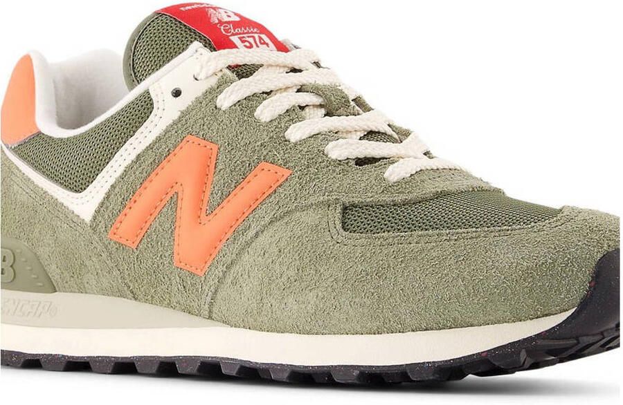 New Balance 574 sneakers olijfgroen oranje - Foto 2