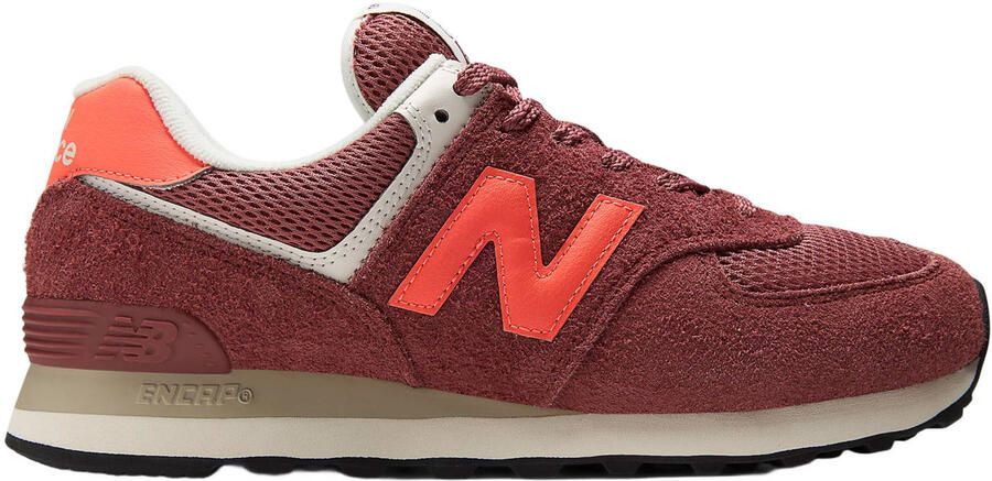 New Balance 574 suède sneakers donkerrood