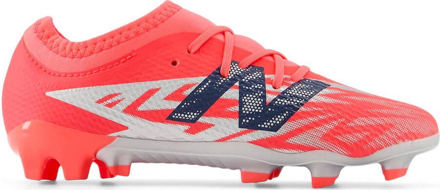 New Balance Furon Team FG v8 junior voetbalschoenen rood donkerblauw lichtgrijs