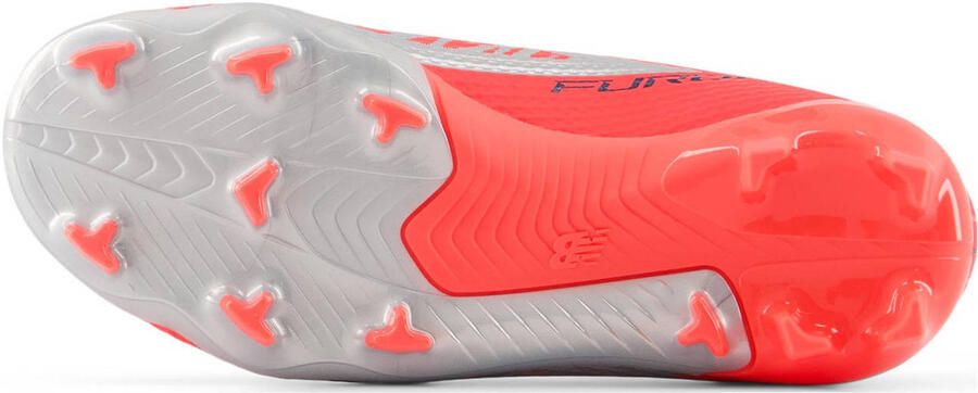 New Balance Furon Team FG v8 junior voetbalschoenen rood donkerblauw lichtgrijs - Foto 2