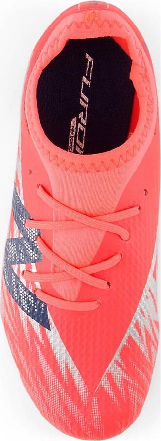 New Balance Furon Team FG v8 junior voetbalschoenen rood donkerblauw lichtgrijs - Foto 3