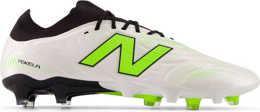 New Balance TEKELA PRO LOW LACED FG V5 senior voetbalschoenen wit zwart limegroen