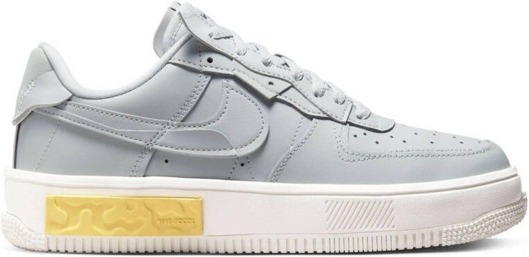 Nike Air Force 1 Fontanka sneakers lichtgrijs lichtgeel