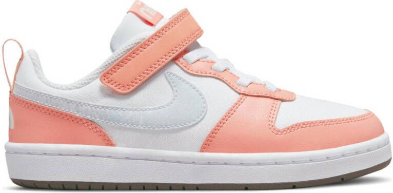 Nike court borough low 2 se sneakers wit roze kinderen