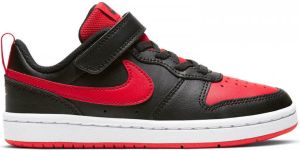 Nike court borough low 2 sneakers zwart rood kinderen