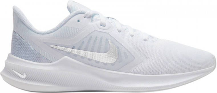 Nike Downshifter 10 hardloopschoenen wit zilver