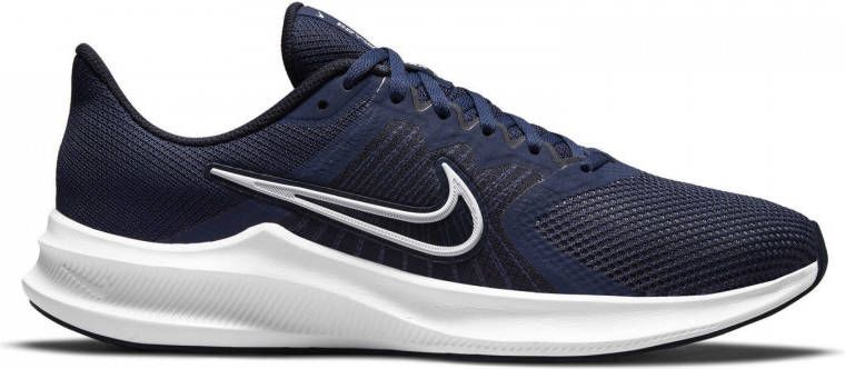 Nike Downshifter 11 hardloopschoenen donkerblauw wit