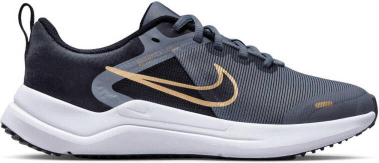 Nike Downshifter 12 Next Nature hardloopschoenen grijs goud zwart kids