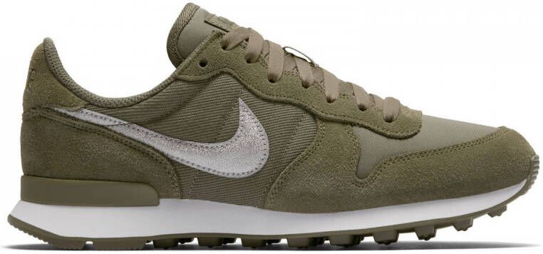 Nike Internationalist Glitter sneakers olijfgroen wit -