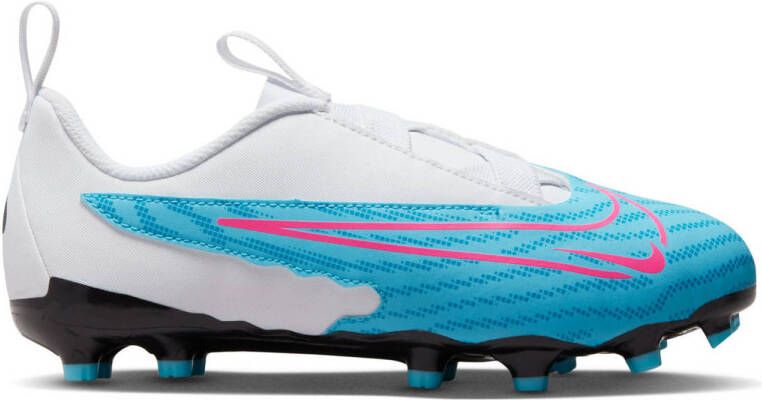 Nike Jr Phantom GX Academy FG MG voetbalschoenen wit blauw fuchsia