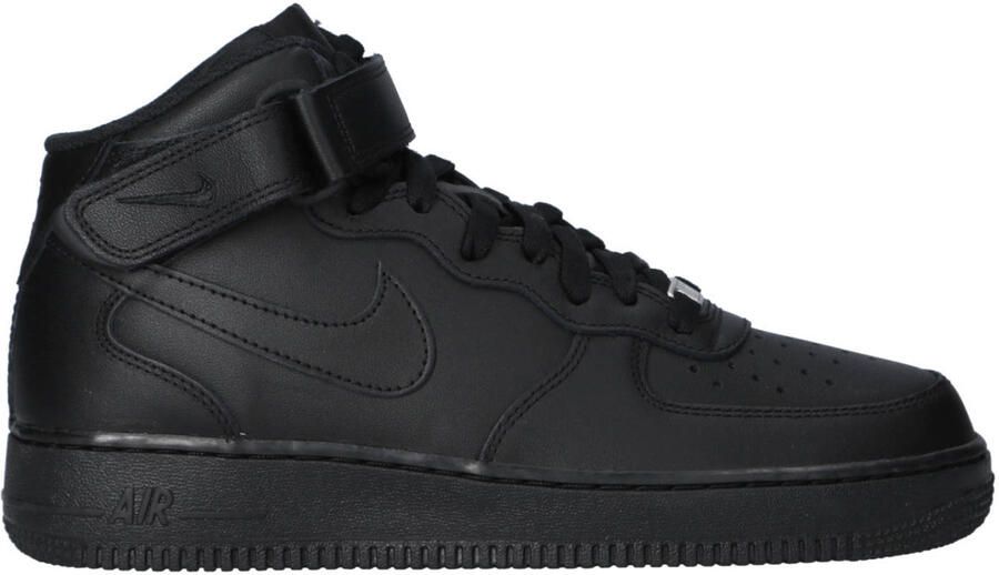 Nike Air Force Sneakers Heren Zwart Leer Textil