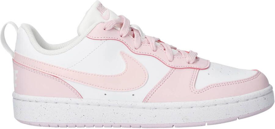 Nike Court borough Low Recraft imitatieleren sneakers wit roze