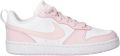 Nike Court borough Low Recraft imitatieleren sneakers wit roze Imitatieleer - Wit