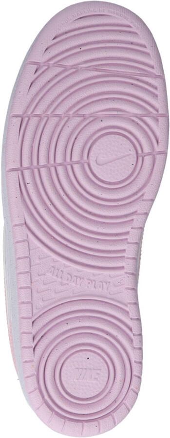 Nike Court borough Low Recraft imitatieleren sneakers wit roze - Foto 2