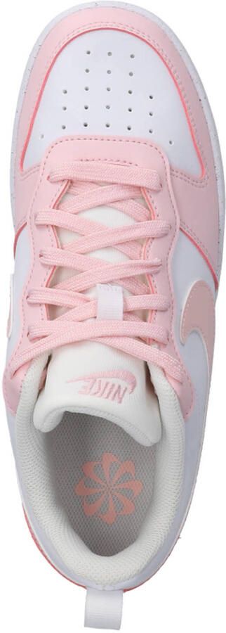 Nike Court borough Low Recraft imitatieleren sneakers wit roze - Foto 3