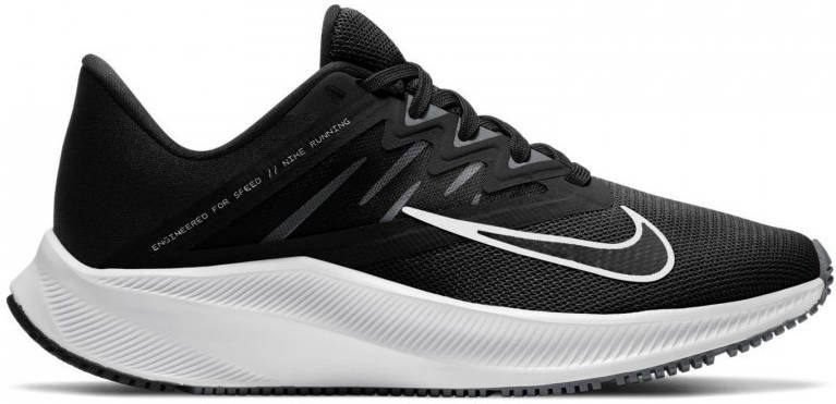 Nike Quest 3 hardloopschoenen zwart wit-donkergrijs