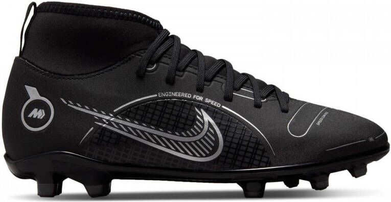 Nike Jr. Mercurial Superfly 8 Club MG Voetbalschoenen voor kleuters kids(meerdere ondergronden) Black Medium Ash Metallic Silver